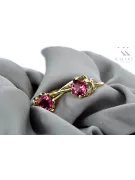 14K Жовте золото Рубін Сережки Вінтаж vec019y